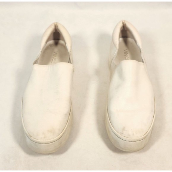 Vince Women's Sz 8M EUR 38 White Warren Slip On Platform Sneakers Loafers - Picture 4 of 14